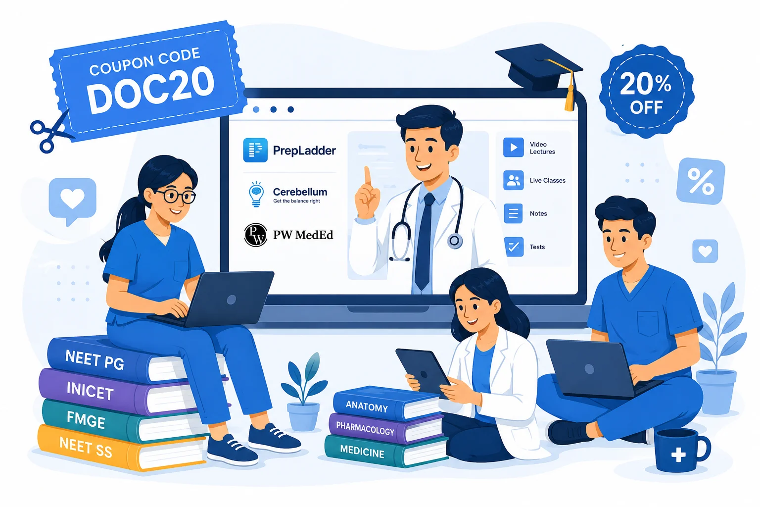 NEET PG medical course coupon codes and discounts 2026